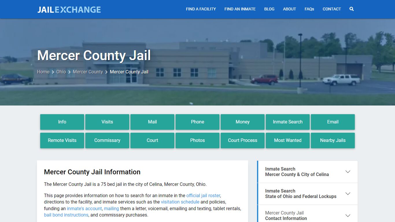 Mercer County Jail, OH Inmate Search, Information